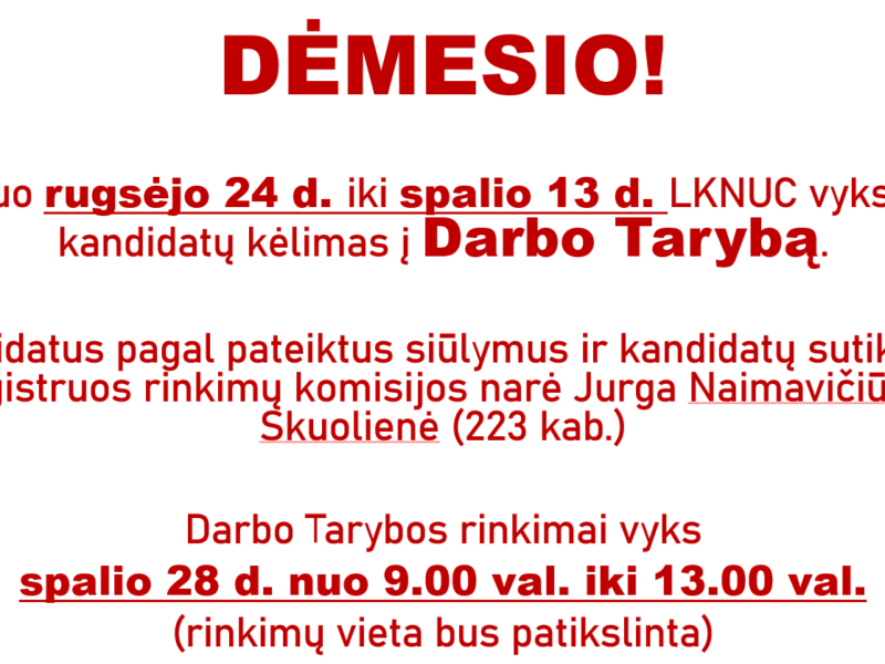 Renkama nauja Darbo Taryba